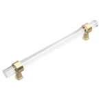 Gliderite 6-1/4" 160 Mm Center To Clear Acrylic Cabinet Pull Satin Gold. Fixed Price $15.99.