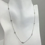 Tcw Diamond By The Yard 100% Natural Station Necklace 14K Solid Gold. Fixed Price $1744.02.