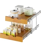 Dindon Tier Pull Out Cabinet Organizer (20" X 21" D) Slide Wood Shelf. Fixed Price $67.50.