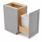 Home Decorators Washington 18 X 34.5" Shaker Pull-out Trash Kitchen Cabinet Gray. Fixed Price $400.00.