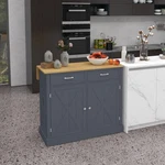 Homcom Rolling Kitchen Island With Drop Leaf Wood Breakfast Bar. Fixed Price $164.99.