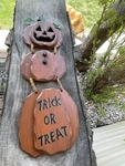 Hanging Wood 3 Tier Pumpkin Decor Halloween Rustic Rope Wire Trick Treat. Fixed Price $28.45.