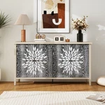 Storage Cabinet Modern W/ 4 Doors & Adjustable Shelves For Living Room Kitchen. Fixed Price $229.99.
