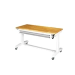 Husky Adjustable Height Workbench 52" Solid Wood Top 2-DRAWER Steel Frame. Fixed Price $510.81.