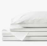 Company Essentials Classic Cool Organic Cotton Percale Solid Bed Sheet Set. Fixed Price $79.17.