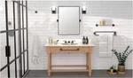 Gatco Designer 25 33 In Framed Bathroom Vanity Mirror Black Matte 5079MXFS. Fixed Price $75.00.