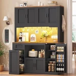 71" Pantry Cabinet, Kitchen With Led Light &storage Cart 3 Tier. Fixed Price $299.98.