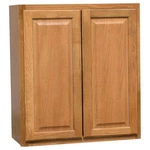 Hampton Bay Wall Kitchen Cabinet 27" X 30" Adjustable Hinges Indoor Medium Oak. Fixed Price $316.22.