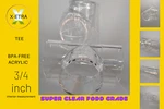 Clear Acrylic Pipe Tee High Clarity, Smooth Finish, Light Weight. 3/4 Inch. Fixed Price $17.00.