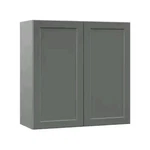 Hampton Bay Designer Series Melvern Shaker Wall Cabinet Storm Gray 30X12X30. Fixed Price $180.00.