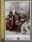Victorian Cabinet Card Couple Photo Hampton Glasgow Scotland Argyle St. Fixed Price $25.00.