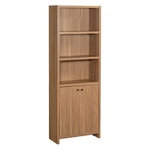 Mainstays Westley 5 Shelf Bookcase With Doors, Warm Walnut Finish. Fixed Price $113.86.