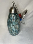 Contemporary Pendant Light Blue/gray With Brushed Stainless Steel 10.5 Inch. Fixed Price $24.99.