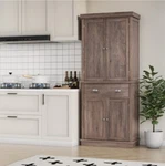 Homfa 72.4" Tall Kitchen Pantry With Doors, Large Drawer Storage Cabinet.... Fixed Price $460.00.