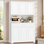 White Wood Kitchen Pantry Dining Room China Cabinets Display Storage New. Fixed Price $419.95.