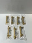 Lot Of (7) Gliderite 3-3/4 In. Center-to Brass Gold Knurled Bar Pull. Fixed Price $20.00.