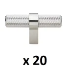 *2 10-PACKS* Gliderite 2-1/4 In. Satin Nickel Finish Knurled Steel Cabinet Knob. Fixed Price $36.99.