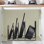 Black 5 Tier Heavy Duty Steel Pot And Pan Organizer Rack Sturdy Space Saving. Fixed Price $87.73.