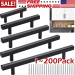 Black Square Bar Drawer Pulls Knob Stainless Steel Kitchen Cabinet Handles Lot. Fixed Price $119.20.