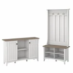 Salinas Hall Tree With Shoe Bench & Cabinet White/shiplap - Engineered Wood. Fixed Price $315.99.