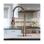 Akicon Antique Copper Pre-rinse Spring Kitchen Faucet, Single Level Solid Bra.... Fixed Price $306.11.