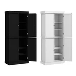 Homcom 72" Kitchen Pantry Storage Cabinet With 4 Doors Adjustable Shelves. Fixed Price $160.00.