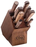 Case Household Cutlery Set Tru Sharp Ss Solid Walnut Handles 9-PIECE Block. Fixed Price $349.99.