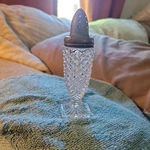English Hobnail Shaker With Square Base Crystal. Fixed Price $11.00.