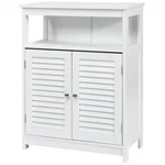 Costway Bathroom Storage Cabinet Wood Floor Display W/open Shelf White. Fixed Price $79.99.