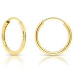 14K Real Solid Yellow Gold Round Endless 1MM Tube Hoops. Fixed Price $171.95.