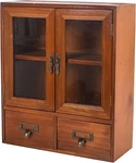 Rustic Mini Wood Countertop Cabinet - Wall Mount Pine Display Case (brown). Fixed Price $77.99.