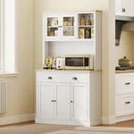 Homcom Kitchen Cabinet With Microwave Stand, 71" Pantry. Fixed Price $195.99.