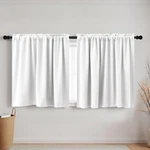 Koufall White Rod Pocket Blackout Tier Curtains 52X24" Short Window. Fixed Price $31.48.