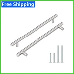 5 Pack Brushed Stainless Steel Cabinet Pulls 10" Hole Centers, Round T-bar. Fixed Price $25.99.