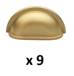 *lot Of 9* Gliderite 3 In. Classic Satin Gold Cup Handle Cabinet/drawer Pull. Fixed Price $14.99.