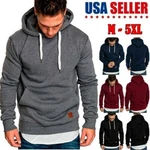 Men Hoodie Casual Hooded Solid Pocket Slim Fit Sweatshirts Pullover Sweater Tops. Fixed Price $15.50.