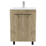 Floor Cabinet Oxnard, Bathroom, Light Oak. Fixed Price $436.06.