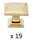 *19* Gliderite 1-1/4 In. Champagne Gold Square Twisted Drawer Cabinet Knob. Fixed Price $29.99.