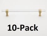 *10-PACK* Gliderite 6-1/4 In. Acrylic With Satin Gold Base Cabinet Drawer Pull. Fixed Price $29.99.