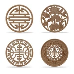 Handmade Round Wood Carving Applique Set-cabinet Door Furniture &home Decoration. Fixed Price $39.87.