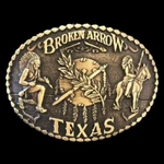 Texas Broken Arrow Native American Indian Western Belt Buckle Boucle Ceinture. Fixed Price $17.60.