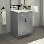 Light Grey 24" Shaker Bathroom Vanity Sink Base - Ready To Assemble. Fixed Price $280.99.