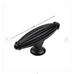 Gliderite Matte Black 2-1/2 Fluted Cabinet Knobs 10-PACK. Fixed Price $10.00.