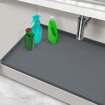 Waterproof Under Sink Mat, 28" X 19" Silicone Mats 19, Gray. Fixed Price $21.82.