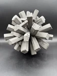 Gray Wooden Asymmetrical Contemporary Sculpture, Matte Finish, 7 Inch. Fixed Price $42.00.